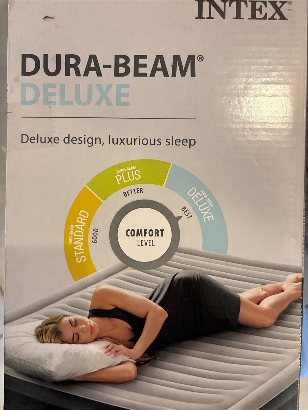 Intex Dura-Beam Deluxe Air Mattress - Gray